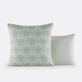 Kussensloop in gewassen katoen, Jaipur groen