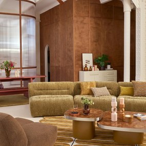 Loungestoel-element voor modulaire bank, in gevlamd chenille, SWEETY