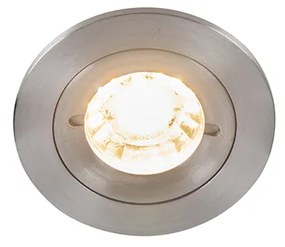 Buitenlamp Set van 6 Moderne inbouwspot staal rond IP44 - Xena GU10 IP44 Buitenverlichting Lamp