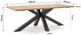 Tuinset 6 personen 220 cm Outdoor textiel Grijs Lifestyle Garden Furniture Andorra/Azzurro
