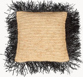 Handgeweven kussenhoes Raffia