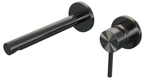 Brauer Gunmetal Edition ColdStart wastafelkraan inbouw rechte uitloop en rozetten model A1 gunmetal geborsteld PVD