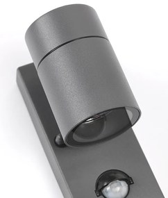 Buitenwandlamp antraciet IP44 met bewegingssensor - Solo