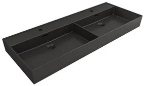 Plieger Kansas badmeubel 120cm met dubbele zwarte wastafel en 2 kraangaten beach eiken