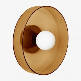 Jaxal Wandlamp Van Glas En Roestvrij Staal Gerookt Bruin & Ø35 Cm - Sklum