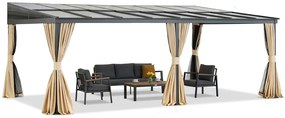Aluminium terrasoverkapping 4 x 6 m Tarragona Premium Garden Point beige