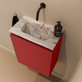 Mondiaz Ture DLux toiletmeubel 40cm fire met wastafel glace midden zonder kraangat