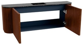Mondiaz Joya DLux 115cm toiletmeubel ronding links/rechts ruby met wastafel faye midden 1 kraangat lava