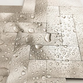 Zelfklevend Mozaiek Visgraat Goud - 25.5 cm x 31.8 cm x 0.40 cm | 0.5 kg | Paneli zelfklevende steenstrips