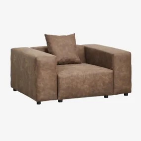 Fauteuil ↔︎145 Cm Bruna Bruin Koffie Suède - Sklum