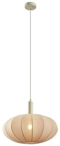 Japandi hanglamp beige met stoffen kap - BidaJapandi E27 Scandinavisch rond Binnenverlichting Lamp
