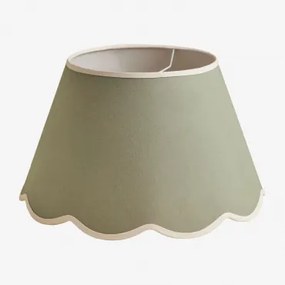 Berne Lampenkap Ø40 Cm & Olijfgroen Katoen - Wit - Sklum