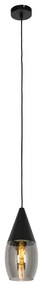 Moderne hanglamp zwart met smoke glas - Drop Modern E27 ovaal Binnenverlichting Lamp
