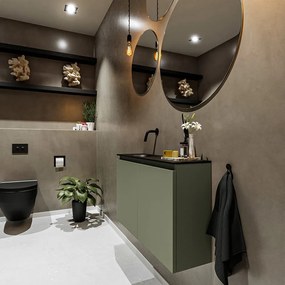 Mondiaz Ture 80cm toiletmeubel army met wastafel urban links geen kraangat