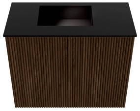 Mondiaz Joya 50cm toiletmeubel walnut met wastafel faye links zonder kraangat urban