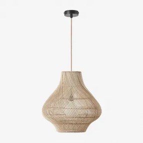 Hanglamp Voor Buiten Van Rotan Magali Natuurlijk - Zwart & Ø50 Cm - ↑50 Cm Magali - Sklum
