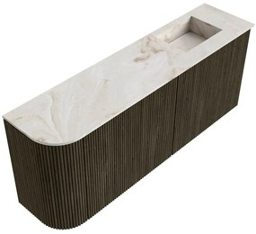 Mondiaz Joya DLux 100cm toiletmeubel ronding links shadow met wastafel faye rechts zonder kraangat frappe