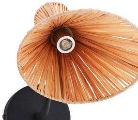 Wandlamp in metaal en raffia, Rozza