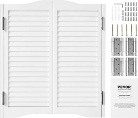 VEVOR Saloondeur 900x28x900 mm, draaideur met scharnieren en beslag, eenvoudig te installeren, gebogen binnendeuren voor cafés, gangen, keukens, bars, pubs en entrees, wit