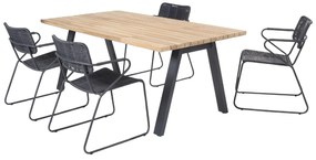 Taste by 4 Seasons Swing tuinset antraciet met Ambassador tafel met teak blad 180 x 100 cm * SALE * Tuinset houtkleur weerbestendig