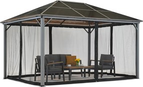 Tuinhuisje Milos 3x4m met klamboe Tuinpunt grijs