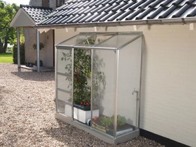 Vitavia Ida muurserre - 1,3m² - met 4 mm polycarbonaat - Aluminium