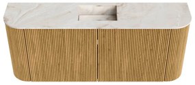 Mondiaz Joya DLux 105cm toiletmeubel ronding links/rechts oak met wastafel faye midden zonder kraangat frappe