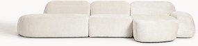 Modulaire teddy-bouclé hoekbank Wolke (4-zits) met chaise longue