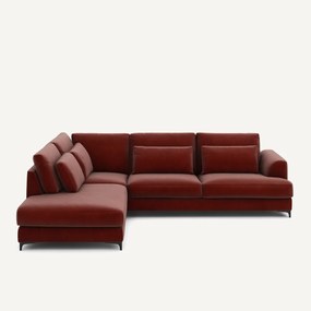 Omvormbare hoekbank links, fluweel, Marsile