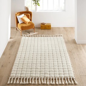 Vloerkleed in wol met dambordmotief, Ladama