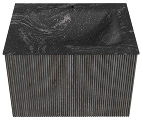 Mondiaz Kurve-dlux 60cm badmeubel shadow met 1 lade en wastafel cloud midden 1 kraangat lava