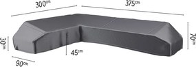 Platinum Aerocover platform loungesethoes links - Ademende hoes voor loungeset met platform links 375 x 300 x 90 x H30/45/70cm