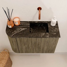 Mondiaz Joya DLux 60cm toiletmeubel ronding links dusk met wastafel faye rechts zonder kraangat lava