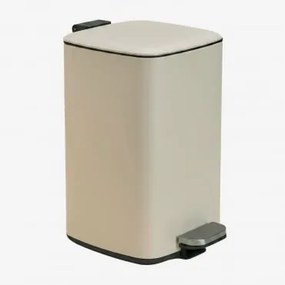 Buitenprullenbak Met Pedaal Van Staal Sosuina Tapioca Beige & 20 L - Sklum