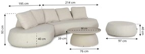 Loungeset tuin 4 personen Outdoor textiel Grijs  Lifestyle Garden Furniture Lugo