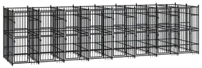 vidaXL Hondenkennel 14,75 m² staal
