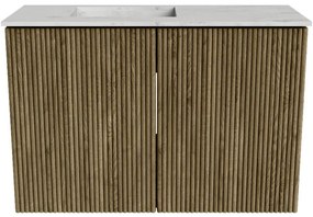 Mondiaz Joya DLux 60cm toiletmeubel dusk met wastafel faye links 1 kraangat opalo