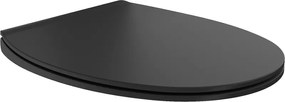 Mexen Egg toiletbril soft-close slim, duroplast, zwart mat - 39243085
