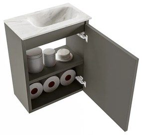 Mondiaz Ture DLux toiletmeubel 40cm smoke met wastafel ostra rechts zonder kraangat