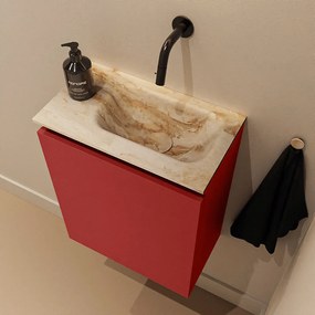 Mondiaz Ture DLux toiletmeubel 40cm fire met wastafel frappe rechts zonder kraangat