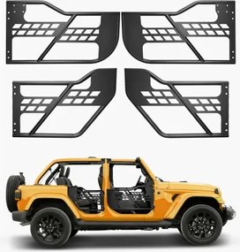 VEVOR Jeep Tube Doors (4-deurs) in jachtstijl met robuuste scharnieren en OE-grendel, Jeep-deuren met rubberen pads, geschikt voor Jeep Wrangler JL van 2018-2024 en Jeep Gladiator JT van 2020-2024