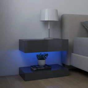 vidaXL Nachtkastjes 2 st 60x35 cm spaanplaat hoogglans grijs