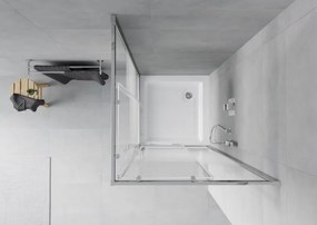 Mexen Rio vierkante douchecabine 70 x 70 cm, witte strepen, chroom + douchebak, wit - 860-070-070-01-20-4510