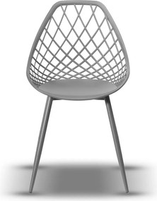 LUGO stoel grijs - modern, opengewerkt, voor keuken / tuin / café