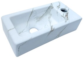 Lambini Designs Amazi fontein met kraangat rechts wit marmer