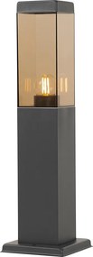 Smart buitenlamp paal donkergrijs met smoke 45 cm incl. Wifi P45 - Malios