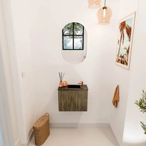 Mondiaz Joya DLux 50cm toiletmeubel dusk met wastafel faye rechts 1 kraangat lava