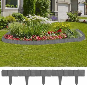vidaXL Gazonranden 41 st steen-look 10 m kunststof
