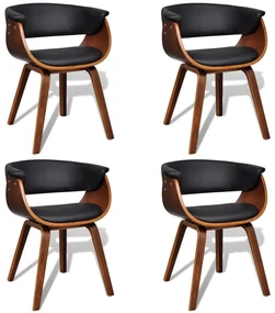 vidaXL Eetkamerstoelen 4 st gebogen hout en kunstleer