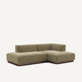 Rechte hoekbank in linnen fluweel, JACOPO